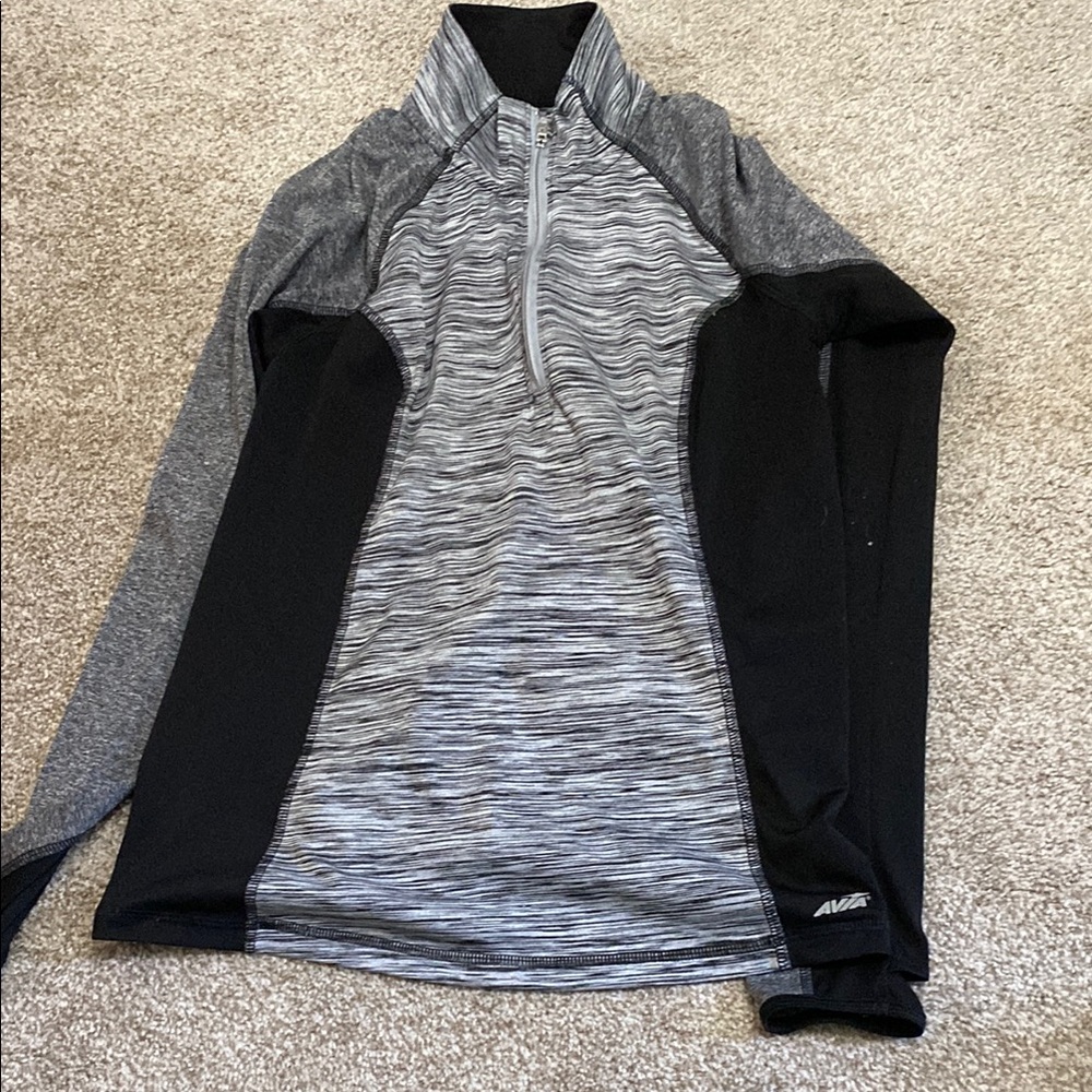 Avia Black and Gray Quarter-Zip Pullover